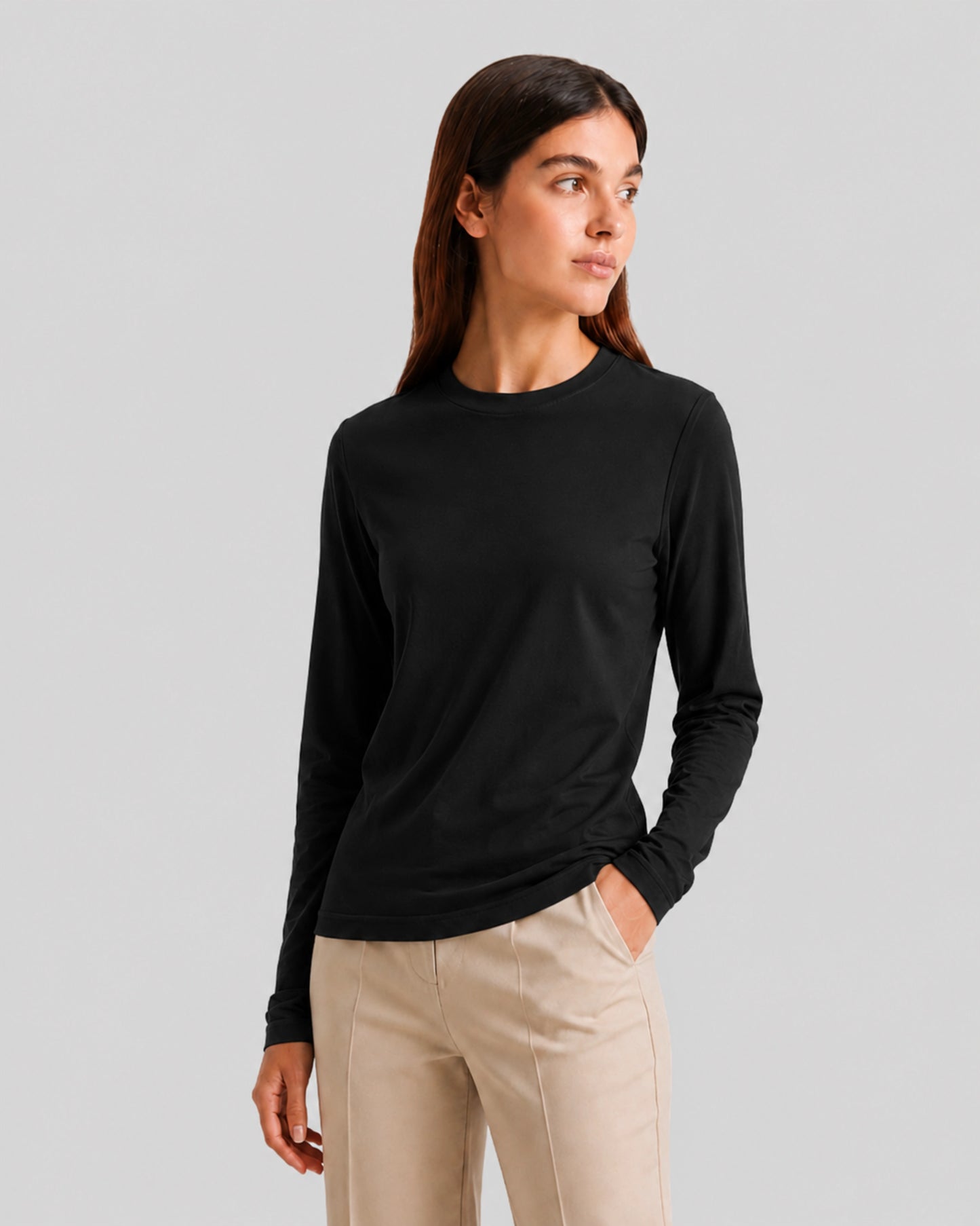 POLO MANGA LARGA CUELLO REDONDO