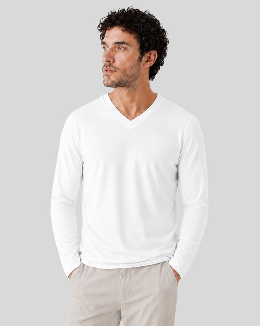 POLO MANGA LARGA CUELLO V