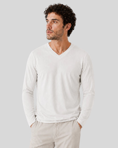 POLO MANGA LARGA CUELLO V