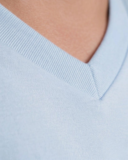 POLO MANGA LARGA CUELLO V