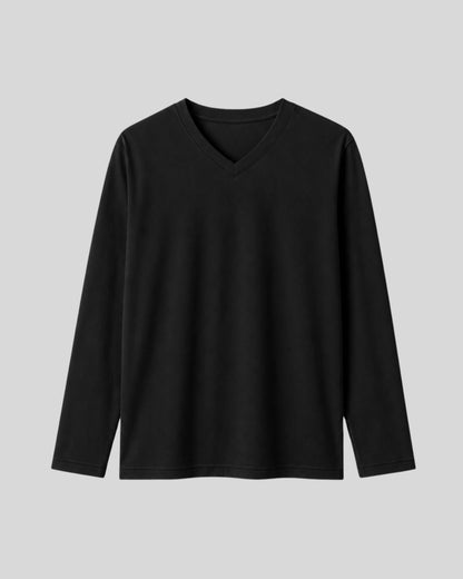 POLO MANGA LARGA CUELLO V
