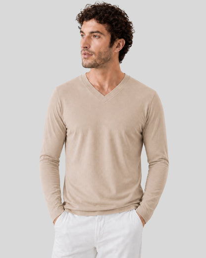 POLO MANGA LARGA CUELLO V